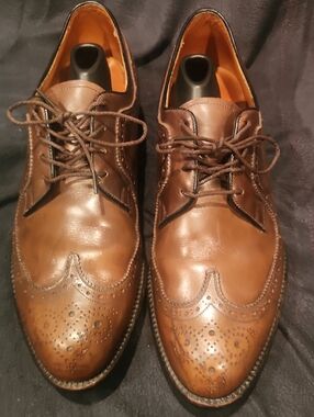 Florsheim Brown Leather Wingtip Lace-Up Golf Shoes
